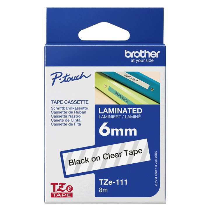 Brother TZE-111 cinta para impresora de etiquetas Negro sobre…