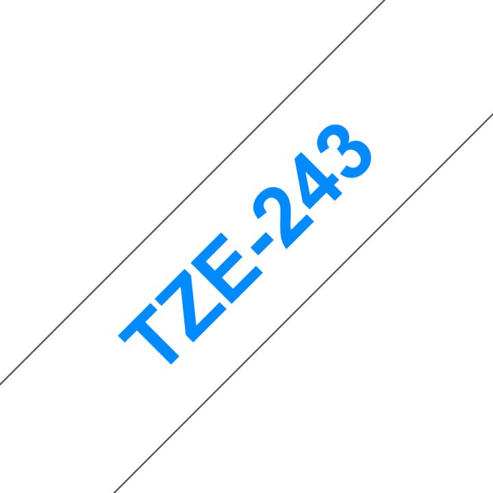 Brother TZE-243 fita para impressora de etiquetas Azul sobre branco
