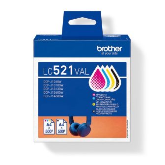 Brother LC521VAL cartucho de tinta 4 peça(s) Original Preto, Ciano…