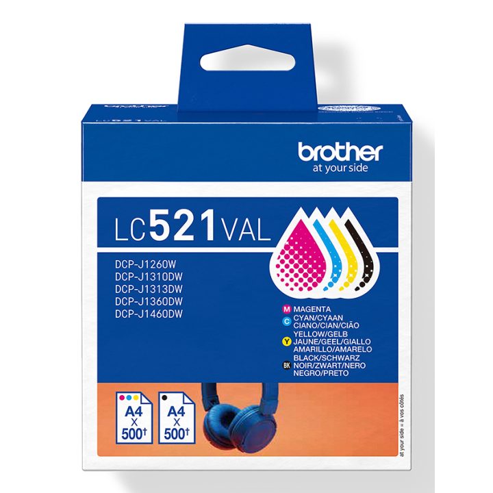 Brother LC521VAL ink cartridge 4 piece(s) Original Black, Cyan…