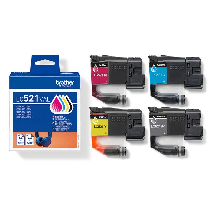 Brother LC521VAL ink cartridge 4 piece(s) Original Black, Cyan…
