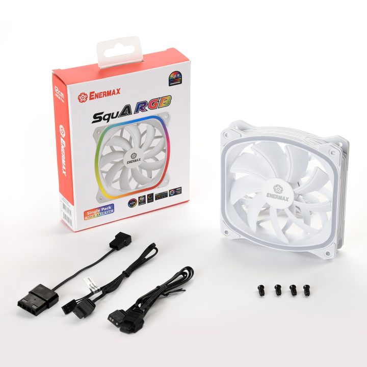 Enermax SQUA RGB 120 mm White Case Gaming Fan (UCSQARGB12P-W-SG)