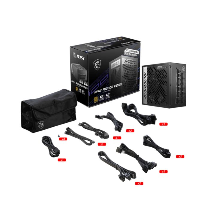 MSI MPG A1000G PCIE5 Power Supply Unit 1000 W 20+4 pin ATX ATX Black