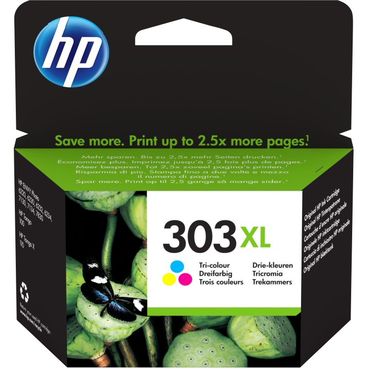 HP Cartucho de tinta Original 303XL tricolor de alta capacidade