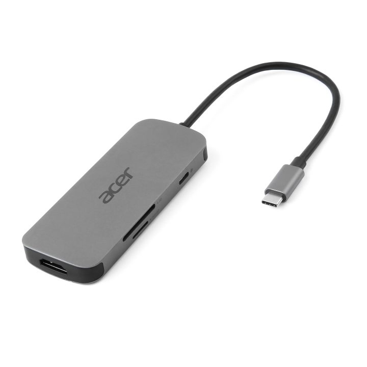 Acer 7in1 Wired USB 3.2 Gen 1 (3.1 Gen 1) Type-C Dongle Silver
