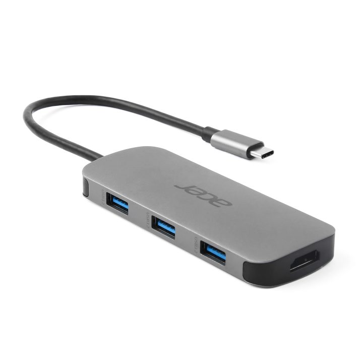 Acer 7in1 Wired USB 3.2 Gen 1 (3.1 Gen 1) Type-C Dongle Silver
