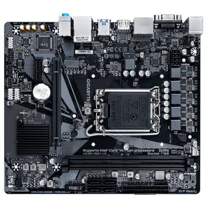 GIGABYTE H610M S2H V2 Motherboard - Suporta CPUs Intel Core de 14.ª…