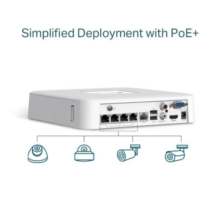 TP-Link VIGI NVR1104H-4P Branco