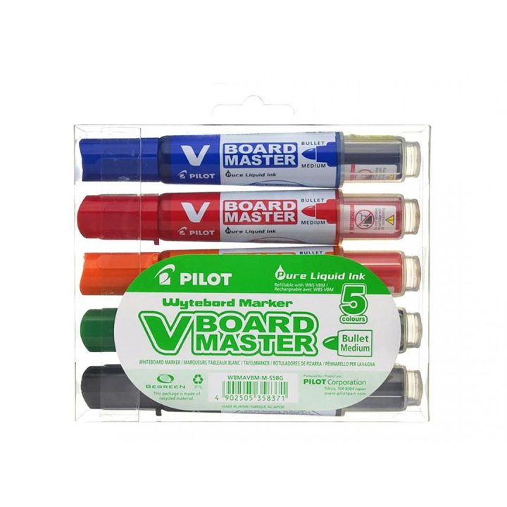 Pilot V-Board Master marker 5 piece(s) Round Tip Black, Blue, Green…