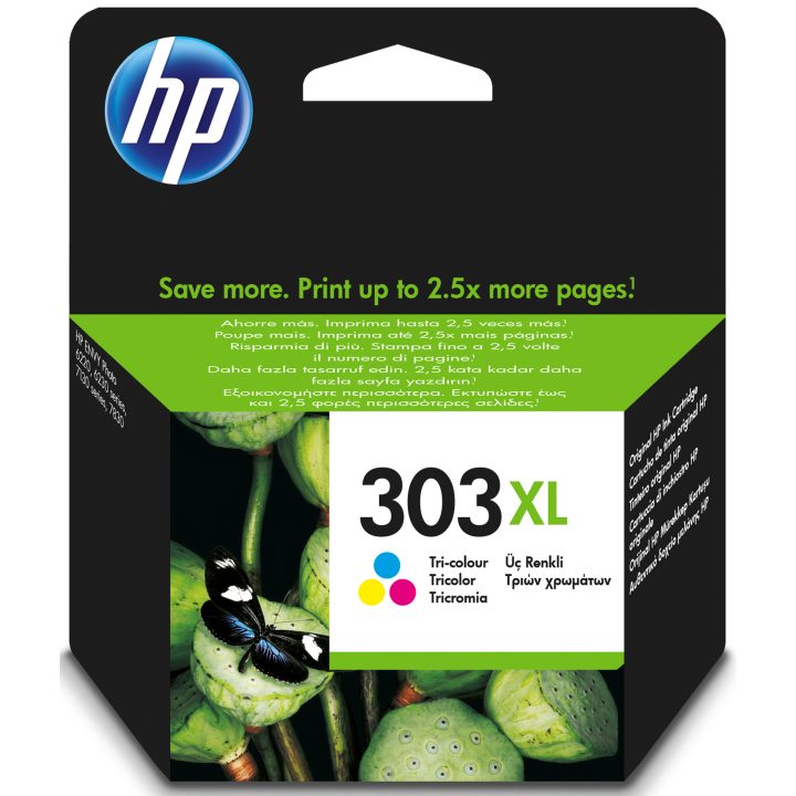HP Cartucho de tinta Original 303XL tricolor de alta capacidade