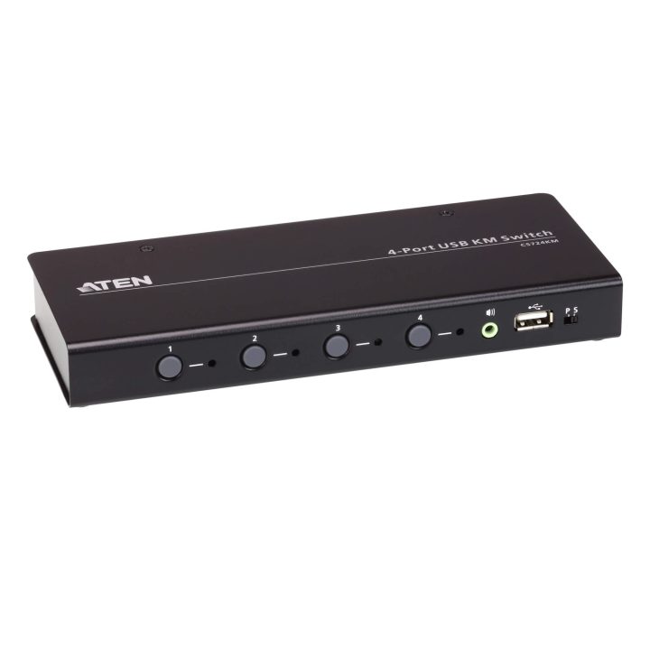 ATEN 4-Port USB KM Switch with Boundless Switching (cables included)