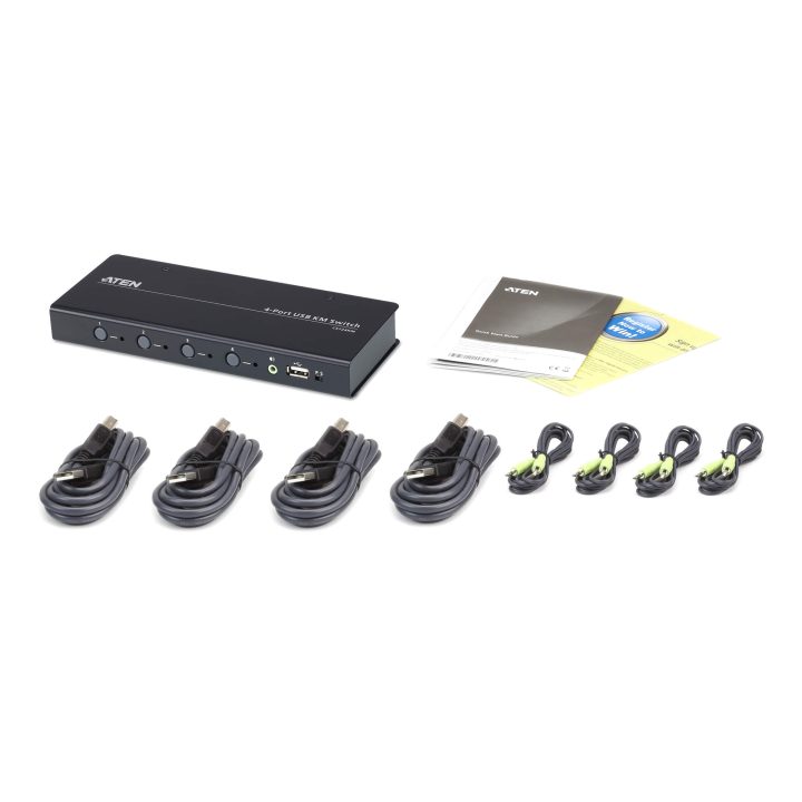 ATEN Switch KM USB de 4 puertos con Boundless Switching (cables…