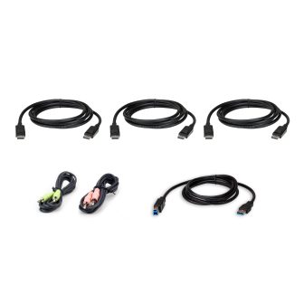 ATEN Kit de cabo para KVM seguro DisplayPort triplo ecrã USB de 1,8 m