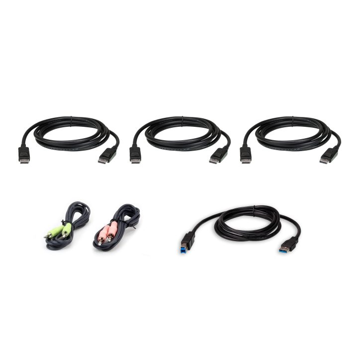 ATEN Kit de cabo para KVM seguro DisplayPort triplo ecrã USB de 1,8 m