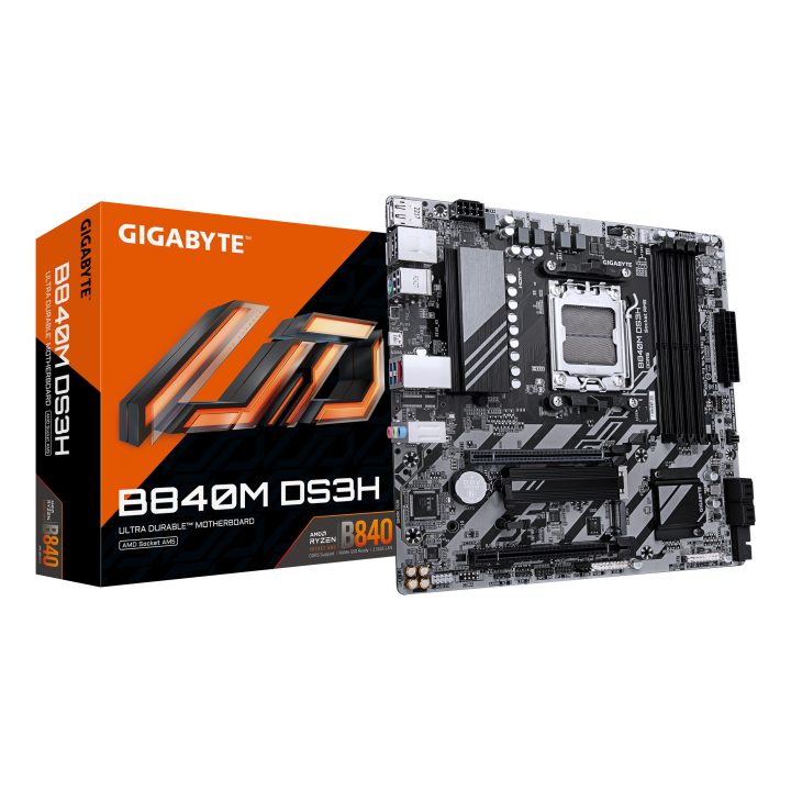 GIGABYTE B840M DS3H Motherboard - Processadores AMD Ryzen 9000, VRM…