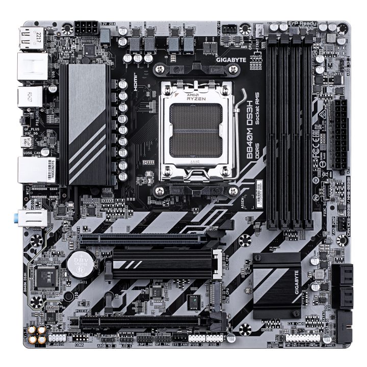 GIGABYTE B840M DS3H Motherboard - AMD Ryzen 9000 Processors, 8+2+2…