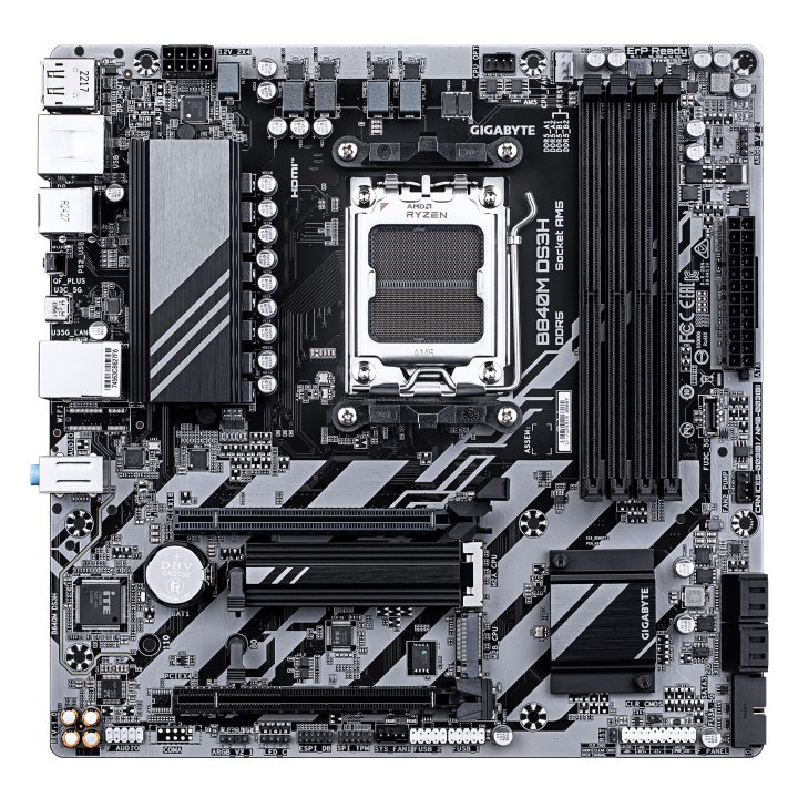 GIGABYTE B840M DS3H Motherboard - Processadores AMD Ryzen 9000, VRM…