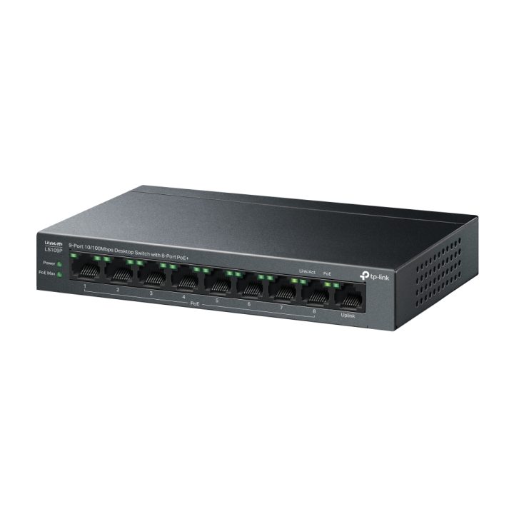 TP-Link LiteWave LS109P Unmanaged Fast Ethernet (10/100) PoE Switch…