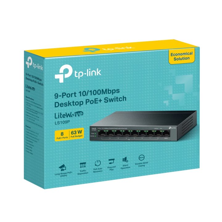 TP-Link LiteWave LS109P switch não gerido Fast Ethernet (10/100)…