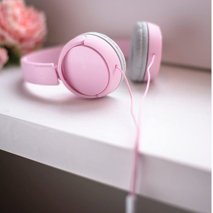 Auscultadores Sony MDRZX110APP-rosa - dobráveis - microfone