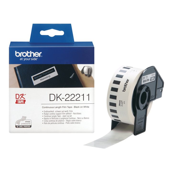 Brother DK-22211 Label Printer Tape Black on White