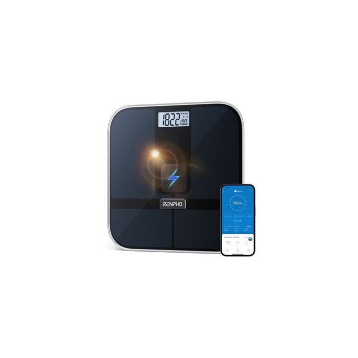 Renpho Elis Solar 2 2-Person Black Digital Bathroom Scale