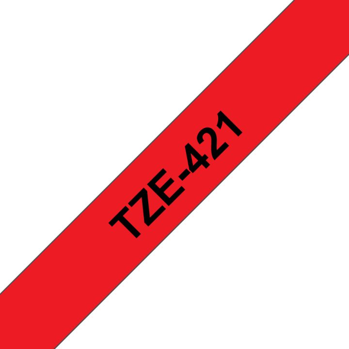 Brother TZE-421 fita para impressora de etiquetas Preto sobre vermelho