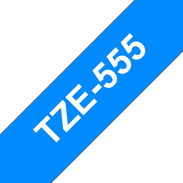Brother TZE-555 Label Printer Tape White on Blue