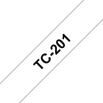 Brother TC-201 Label Printer Tape Black on White