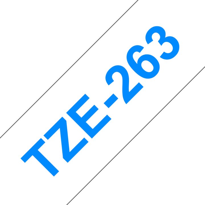 Brother TZE-263 Label Printer Tape Blue on White