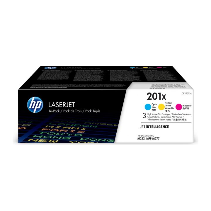 HP Paquete de 3 cartuchos de tóner cian/magenta/amarillo Originales…
