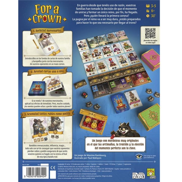 Asmodee Jogo de tabuleiro For a Crown (FCES01ES)