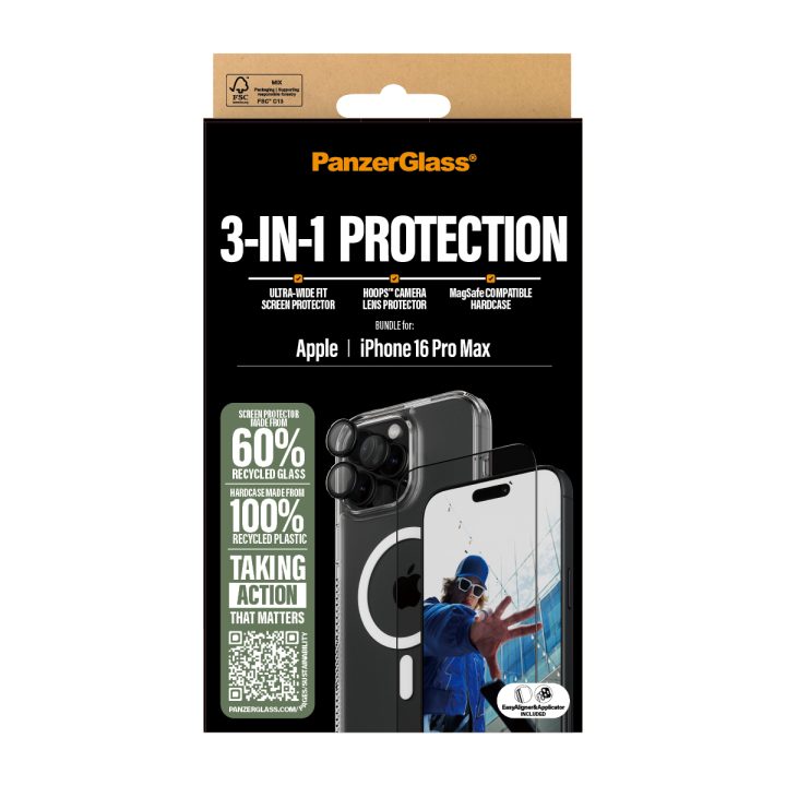 PanzerGlass ® 3-in-1 Protection Bundle iPhone 16 Pro Max Screen…