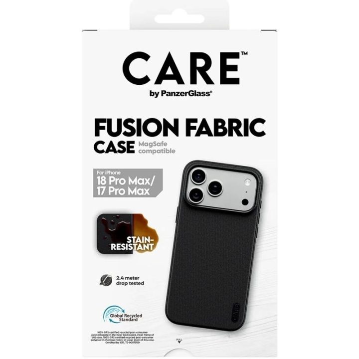 PanzerGlass CARE™ by ® Fusion Fabric Case Black w. MagSafe iPhone 18…