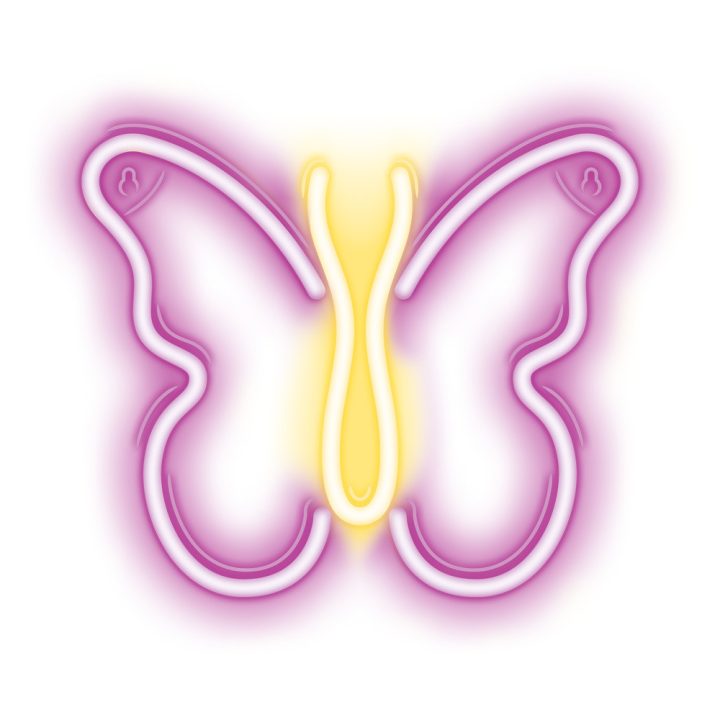 Lâmpada Forever neon LED butterfly pink (RTV100306)
