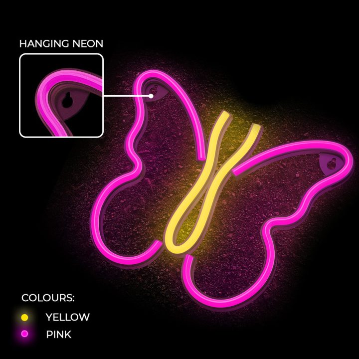 Lâmpada Forever neon LED butterfly pink (RTV100306)