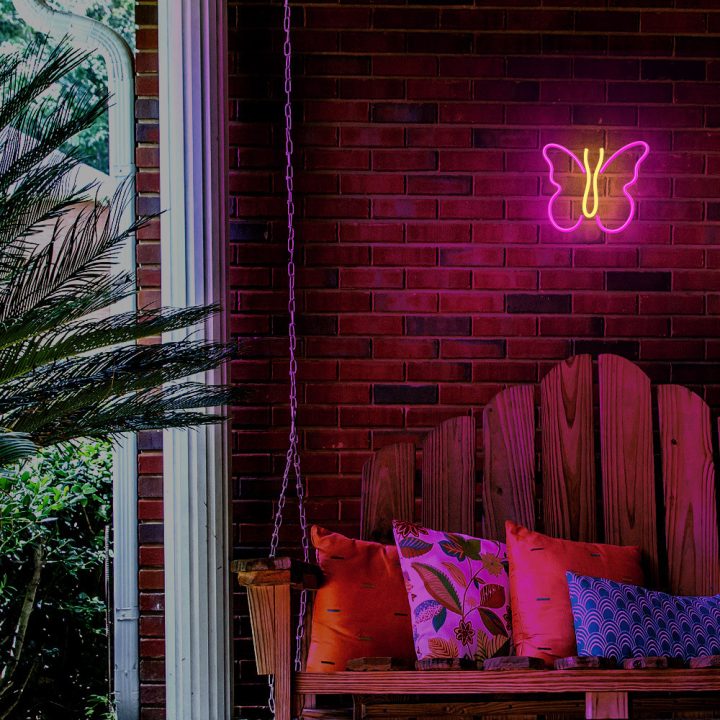 Lâmpada Forever neon LED butterfly pink (RTV100306)