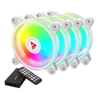 Kit 4 ventoinhas PC Savio com comando white fan-01 (FAN-01 WHITE)
