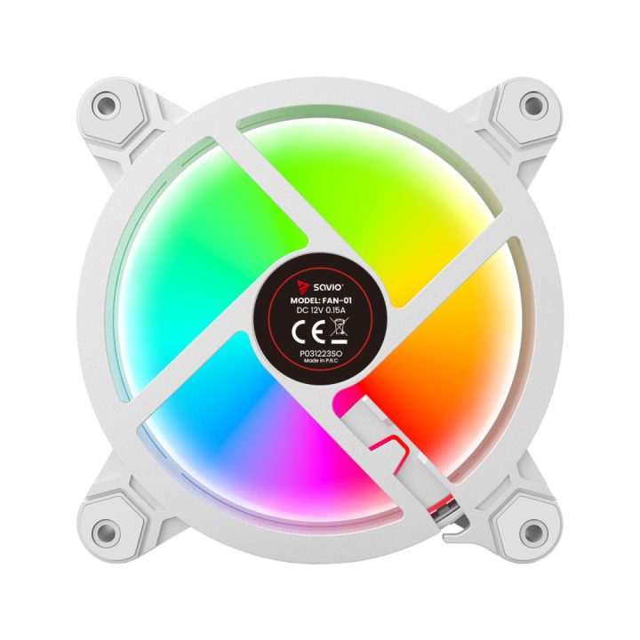 Kit 4 ventoinhas PC Savio com comando white fan-01 (FAN-01 WHITE)