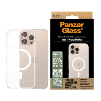 PanzerGlass ® HardCase Transparent w. White MagSafe iPhone 16 Pro Max…
