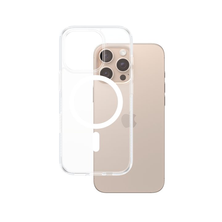 PanzerGlass ® HardCase Transparent w. White MagSafe iPhone 16 Pro Max…