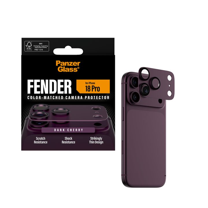 PanzerGlass ® Fender Camera Lens Protector Dark Cherry iPhone 18 Pro…