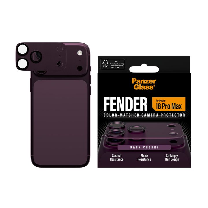 PanzerGlass ® Fender Camera Lens Protector Dark Cherry iPhone 18 Pro…