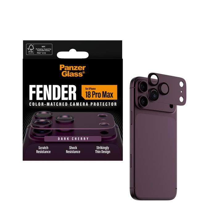 PanzerGlass ® Fender Camera Lens Protector Dark Cherry iPhone 18 Pro…