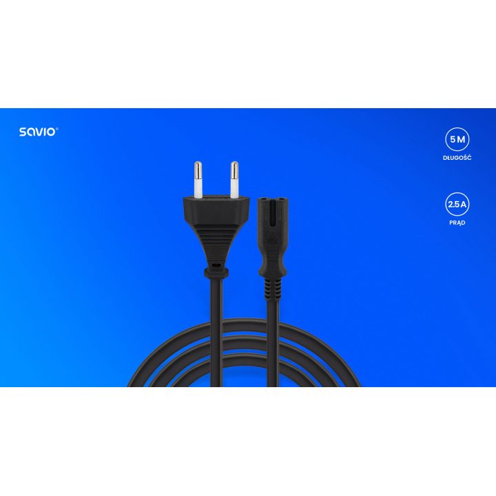 Cabo de alimentação universal Savio CL-185 5m