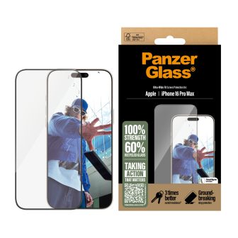 PanzerGlass ® Protetor de Ecrã iPhone 16 Pro Max | Ultra-Wide Fit…