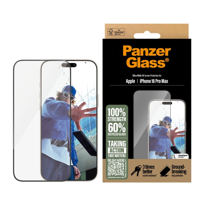 PanzerGlass ® Screen Protector iPhone 16 Pro Max | Ultra-Wide Fit…