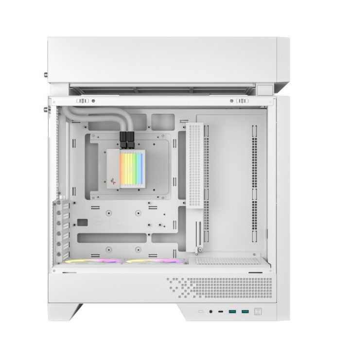 Deepcool CL6600 wh ATX RGB Tempered Glass White and Wood Gaming PC…