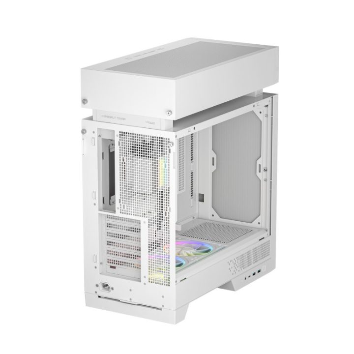 Deepcool CL6600 wh ATX RGB Tempered Glass White and Wood Gaming PC…