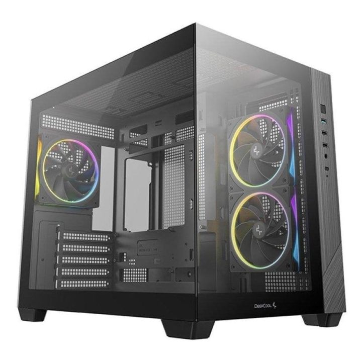 Gabinete de PC gaming Deepcool CG330 3f matx ARGB vidro temperado…